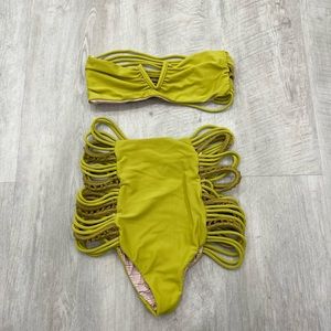 Acacia Swimwear Top and Bottom Manila High Waist Bikini Size Small